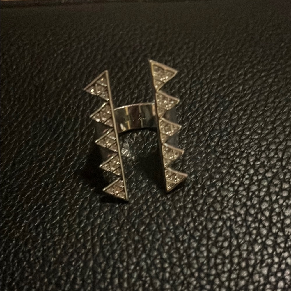 Luv Aj Silver Geometric Ring